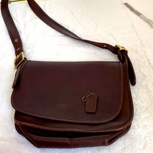 Beautiful Vintage Coach Burgundy Patricia Legacy Soft Leather, Brass hardware.